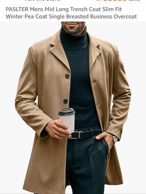 Men’s Camel Mid-Length Trench Coat